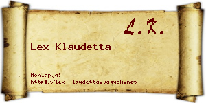 Lex Klaudetta névjegykártya
